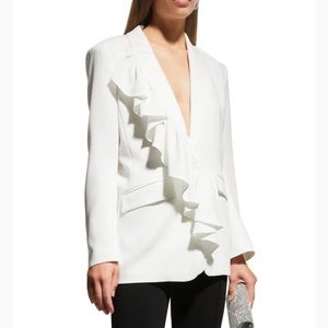 Cinq a Sept Margo Crepe Ruffle Front Blazer